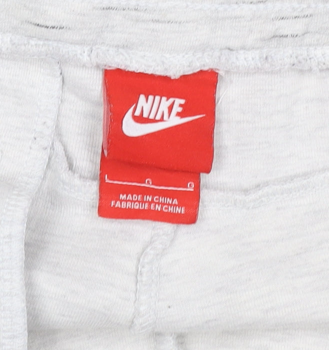 Nike Women’s Grey Marl Sweat Shorts Size L Drawstring Zip Pocket