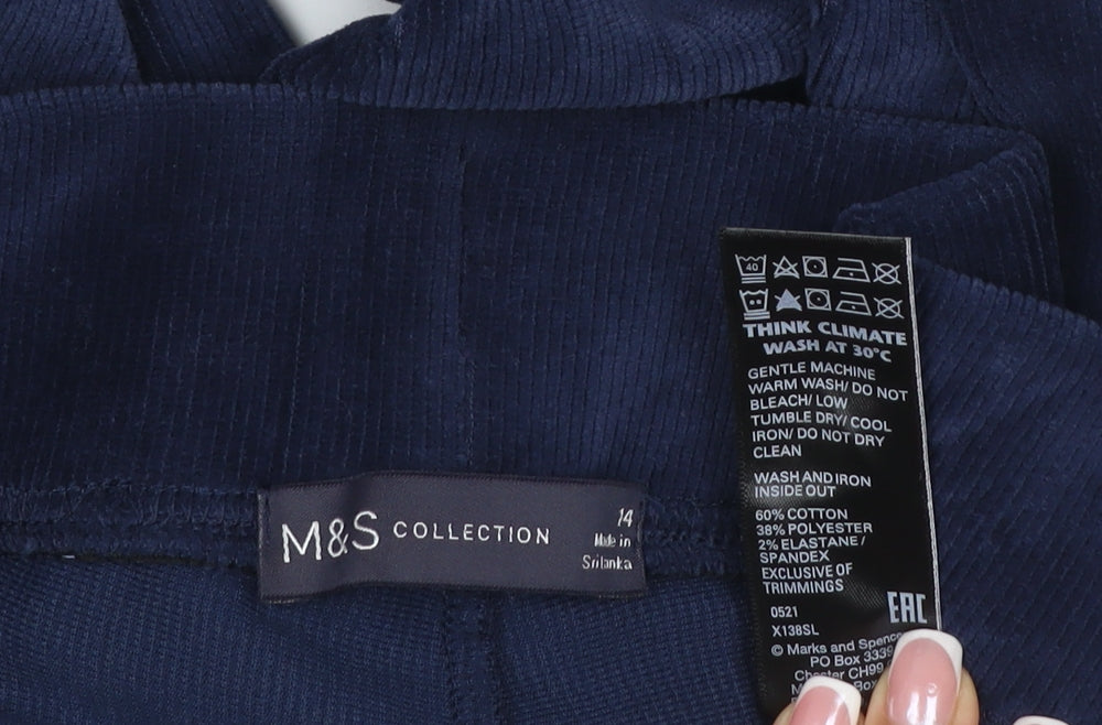 Marks & Spencer Women’s Blue UK 14 Corduroy Stretch Leggings