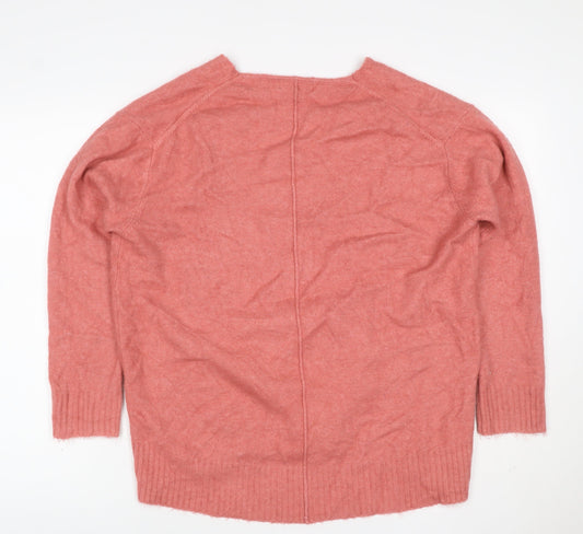 MNG Women’s Pink Size S V-Neck Long Sleeve Knit Pullover Jumper
