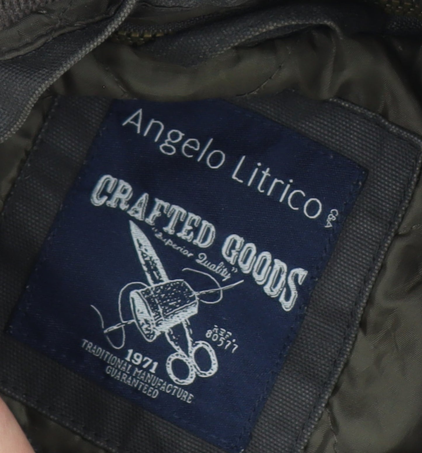 Angelo Litrico Men’s Size L Black Military Hooded Canvas Full Zip Jacket