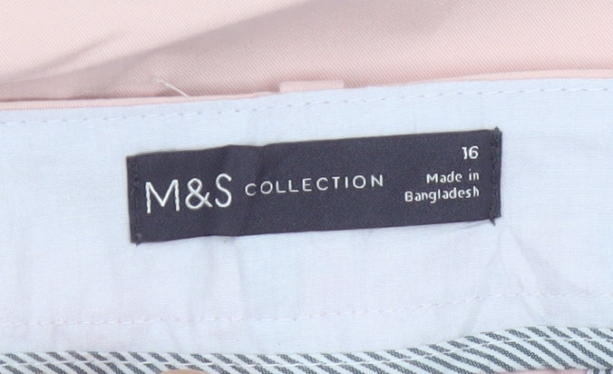 M&S Collection Women Pink Size 16 Cropped Tapered Tailored Trousers