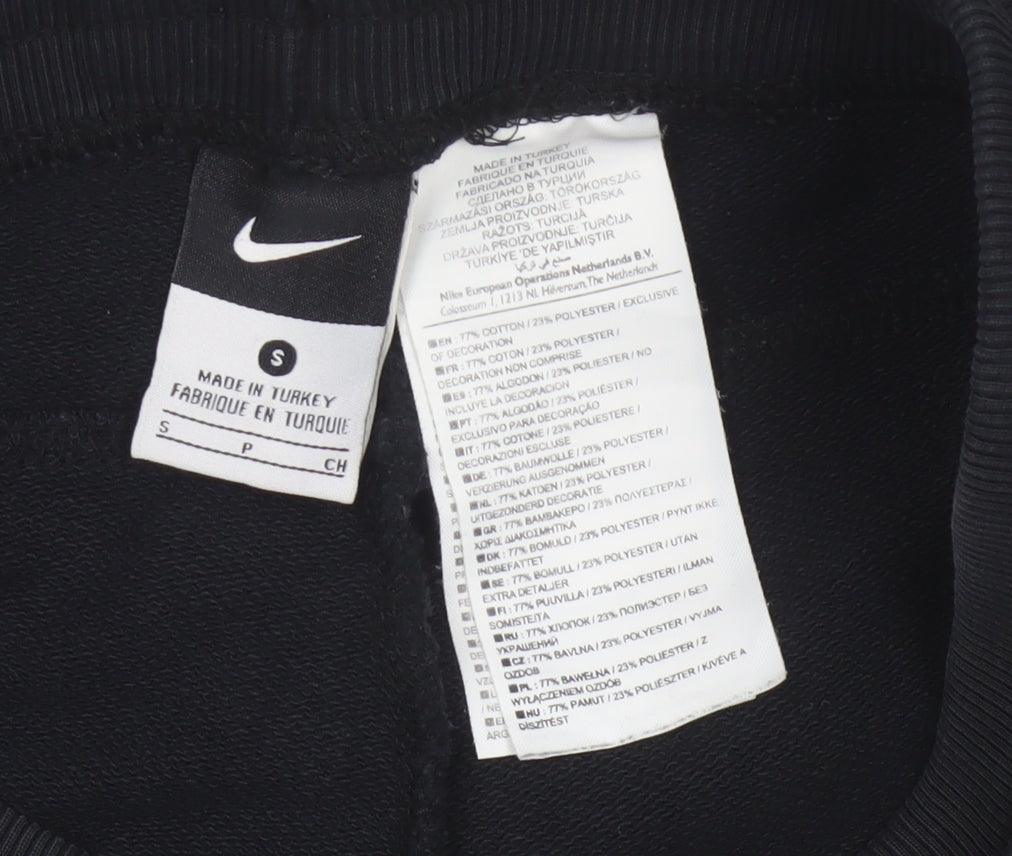 Nike Women’s Black S Logo Fleece Jogger Trousers Drawstring Pockets