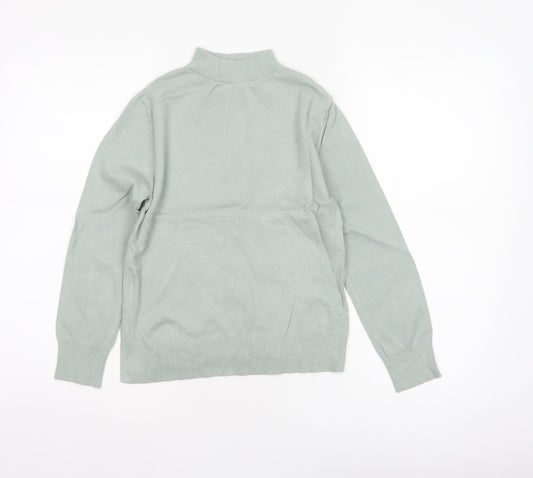 Back view of Zara girls’ mint green high neck knit jumper 13-14 years