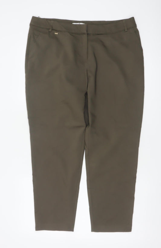 Wallis Women’s Brown Petite UK 14 Tapered Smart Work Trousers