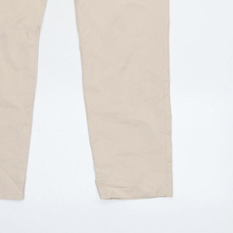 Zara Women Beige UK 12 Tailored Tapered Dress Trousers