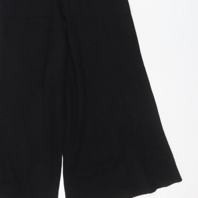 Stradivarius Women Black UK 10 Wide-Leg Belted Strappy Jumpsuit