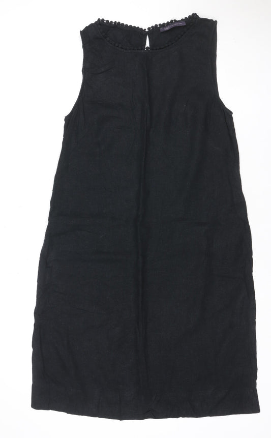 Marks & Spencer Collection Women’s Black Linen Blend UK 10 Knee Length Sheath Dress