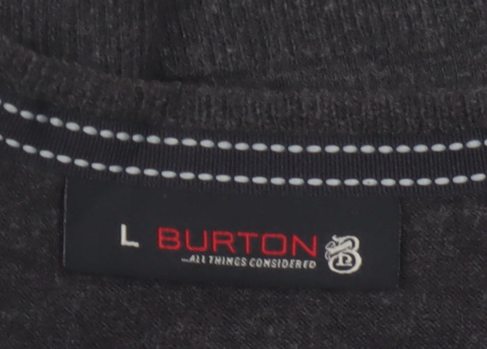 Burton Mens Black L V-Neck Knitted Sleeveless Jumper Vest