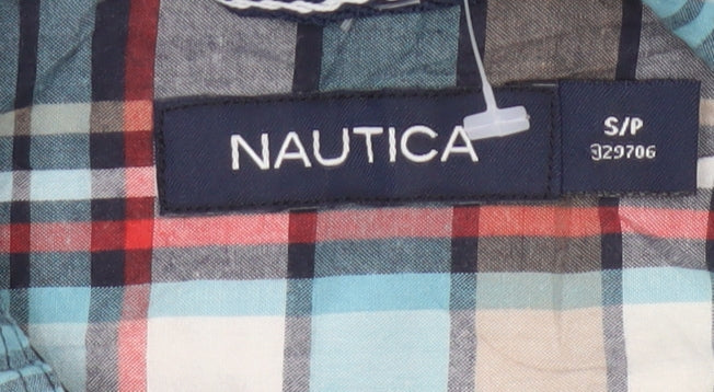 Nautica Men Multicolour Plaid Cotton Button-Down Short Sleeve Shirt S