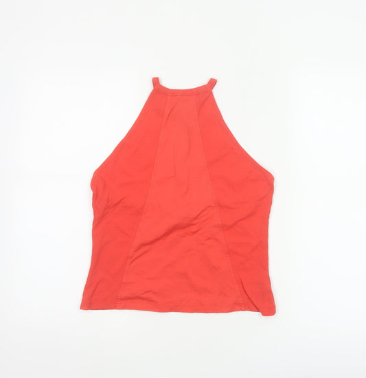 French Connection Women Red M High Neck Racerback Camisole Tank Top