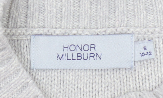 Additional view of Honor Millburn Women Grey S Cable Knit Button Shoulder jumper