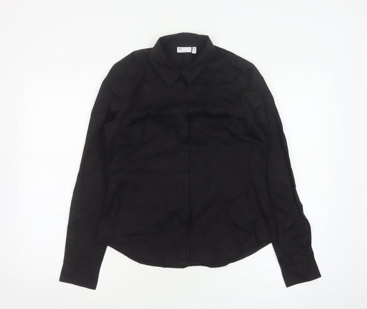 ASOS Design Women’s Black UK 10 Basic Long Sleeve Button-Up Shirt