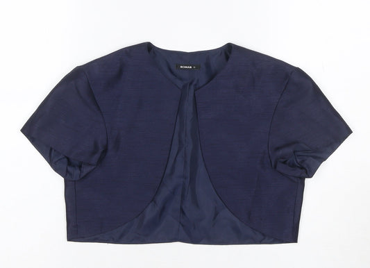 Additional front view of Roman Women Blue UK 12 Cropped Suit Jacket Lined Short Sleeve