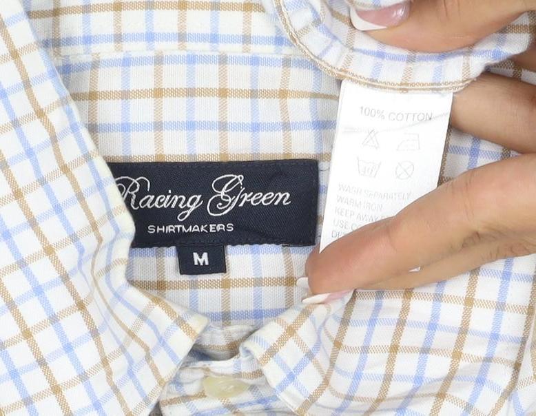 Racing Green Men's Multicoloured Check Cotton Button-Down Shirt M