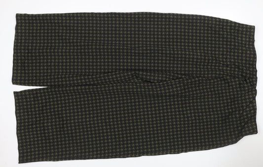 Marks & Spencer Women Green Check Wide Leg Trousers UK 20 Regular