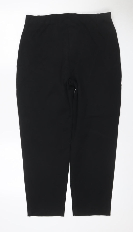 Marks & Spencer Women Black Size 12 Regular Straight Dress Trousers