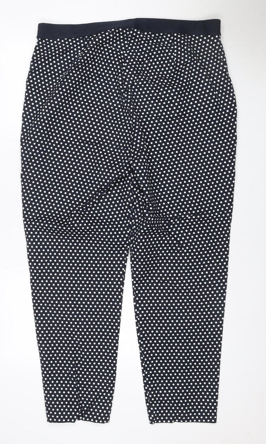 M&S Collection Women’s Black White Polka Dot Straight Trousers UK 20