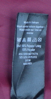 George Women’s Red Size 24 Long Single-Breasted Lined Overcoat