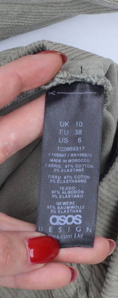 Additional view of ASOS Design Women Green Tall UK 10 Corduroy Flared Trousers
