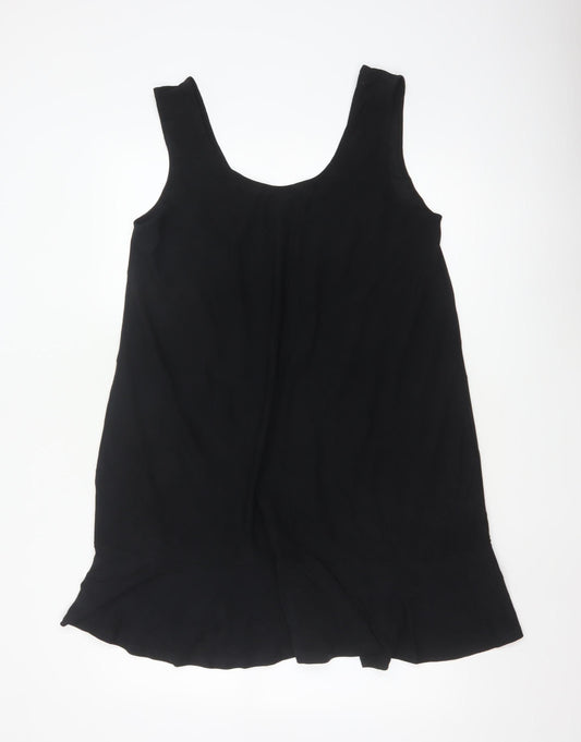 Mango Women Black UK 12 Sleeveless Asymmetric Swing Dress