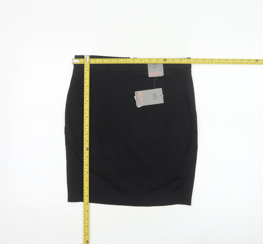 Back view of Marks and Spencer girls’ black age 17-18 straight pencil school skirt