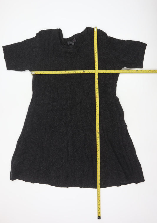 Per Una Women Black Wool Blend A-Line Jumper Dress UK 20 Knit