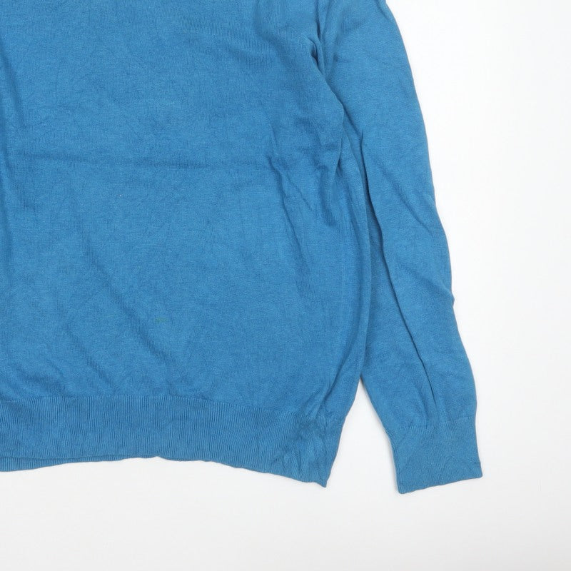 Gap Men’s Blue XL V-Neck Knit Pullover Jumper Long Sleeve Casual