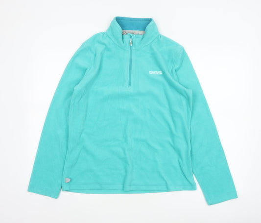Regatta Women’s Turquoise Blue UK 10 1/4 Zip Fleece Sweatshirt
