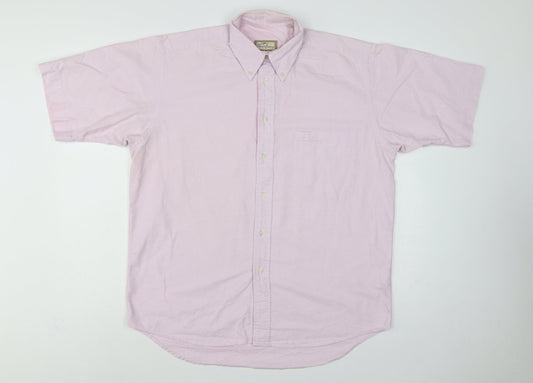 Back view of Thomas Pinkberry Men’s Pink L Classic Button-Up Oxford Shirt