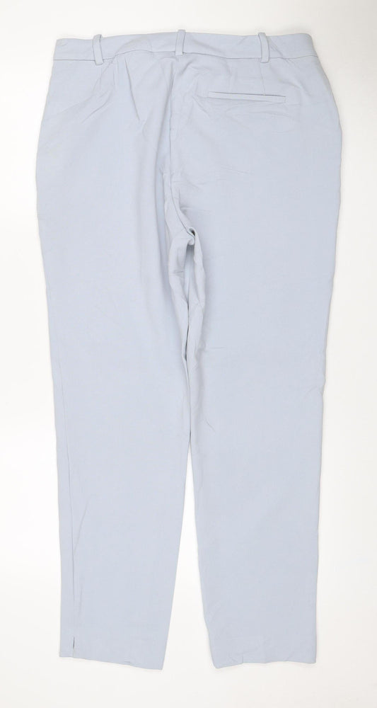 M&S Women Blue Size 16 Tall Tailored Straight Leg Dress Trousers