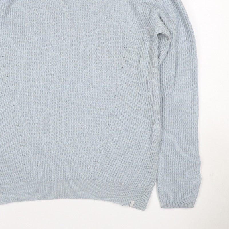 Additional view of Minimum Men’s Blue M Cable-Knit Crew Neck jumper