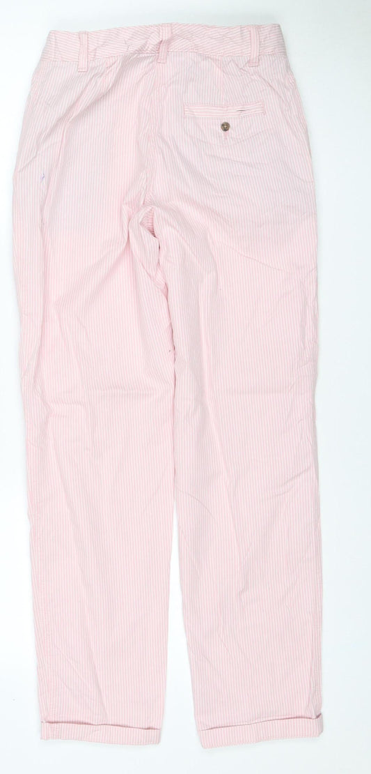 M&S Women Pink Stripe Size 6 Slim Tapered Chino Trousers