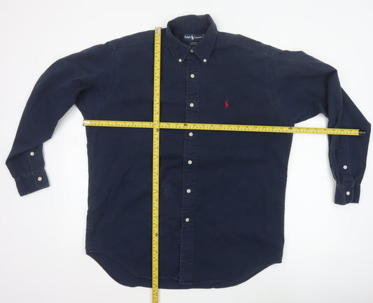 Ralph Lauren Men Blue M Blaire Classic Fit Button Down Cotton Shirt