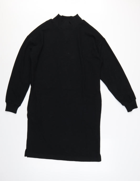 Marks and Spencer Women Black UK 6 Jumper Dress Mock Neck Knit