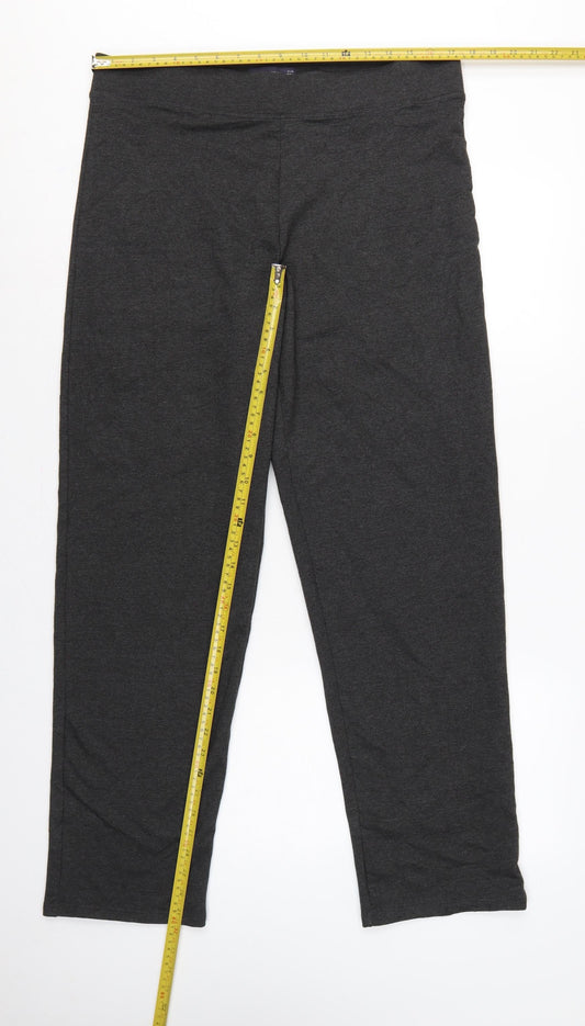 Marks & Spencer Women's Charcoal Grey UK 16 Long Cotton Blend Leggings