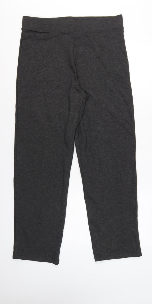 Marks & Spencer Women Grey Size 14 Regular Stretch Jersey Leggings