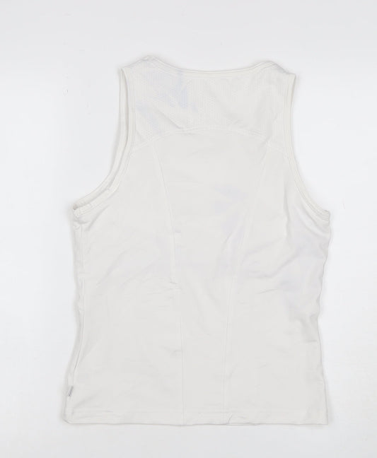 Lotto Women White Size 14 Athletic Mesh Panel Stretch Tank Top