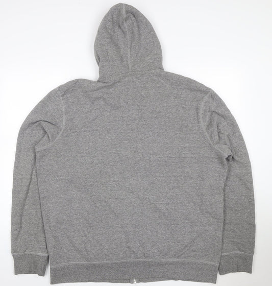 Next Men’s Grey XXL Full Zip Hooded Fleece Hoodie Drawstring Pockets