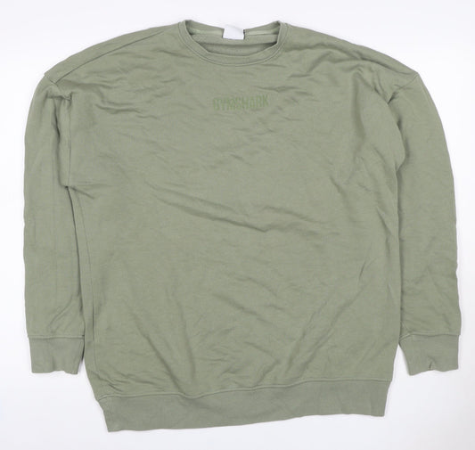 Gymshark Women’s Green L Logo Crew Neck Pullover Sweatshirt