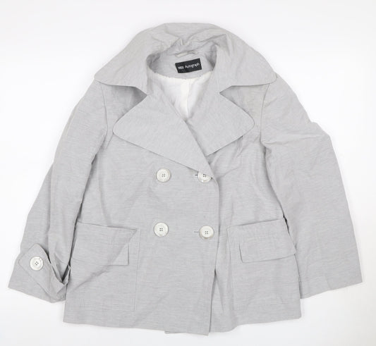 Marks & Spencer Autograph Women Grey UK 12 Linen Blend Trench Coat