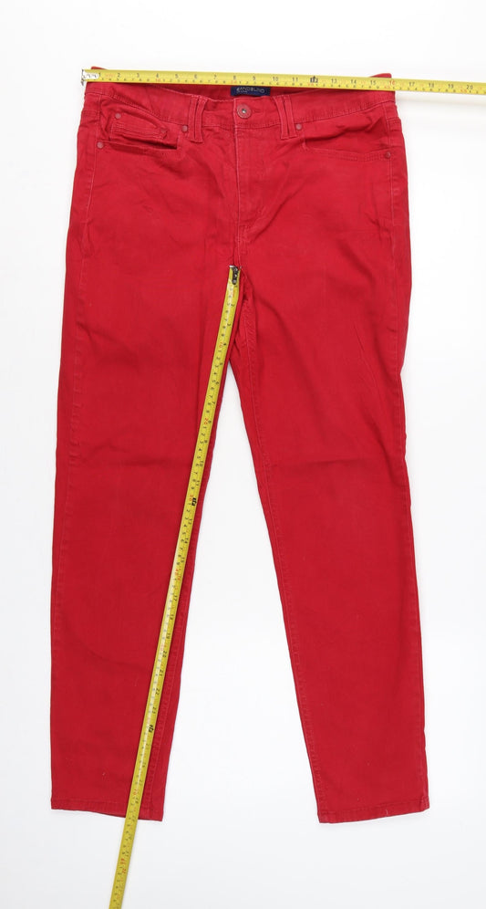 Bandolino Women’s Red UK 10 Mid Rise Skinny Stretch Jeans