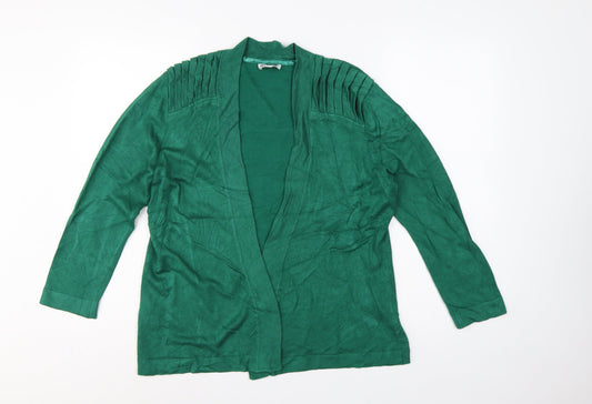 BCB Women’s Green M Open Knit Pleated Shoulder Cardigan