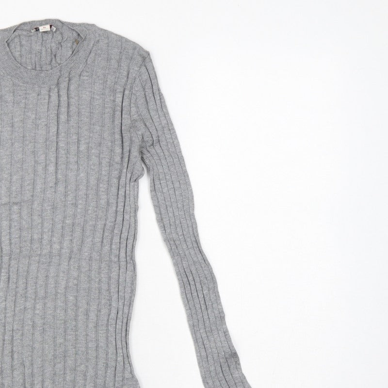 Gap Women’s Grey XS Ribbed Knit Slim Fit Long Sleeve Jumper