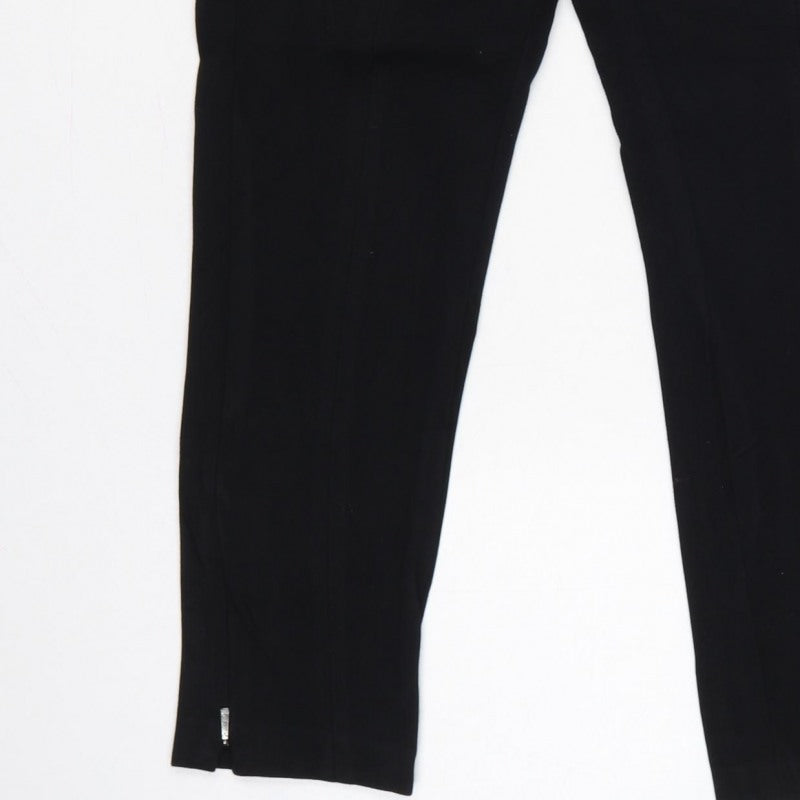 M&S Autograph Women Black UK 14 Slim Tapered Dress Trousers Zip