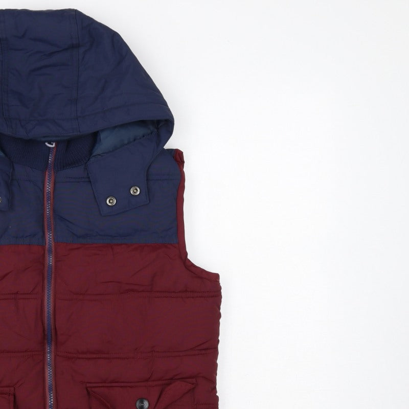 Sonneti Boys Burgundy Navy 12-13 Years Hooded Padded Puffer Gilet