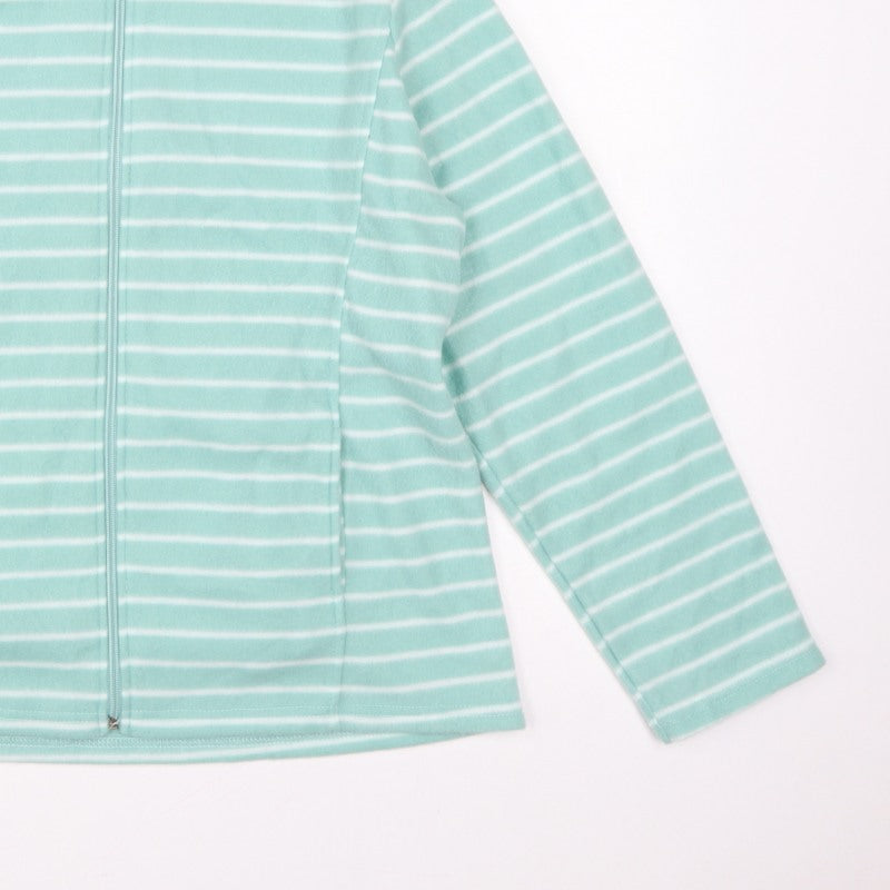 Anne de Lançay Women Green M Striped Fleece Full Zip Jacket