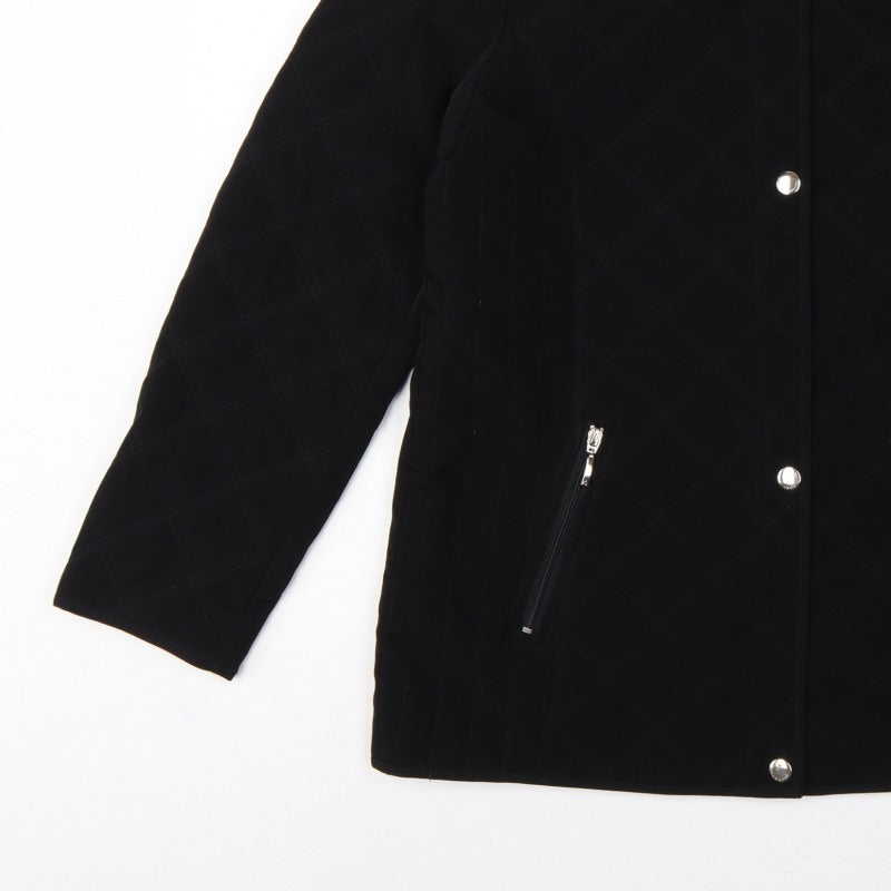 Liz Claiborne Women’s Black M Quilted Mid-Length Padded Zip Jacket