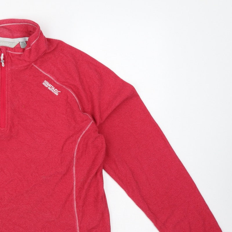 Regatta Women Pink UK 16 1/4 Zip Logo Fleece Sweatshirt