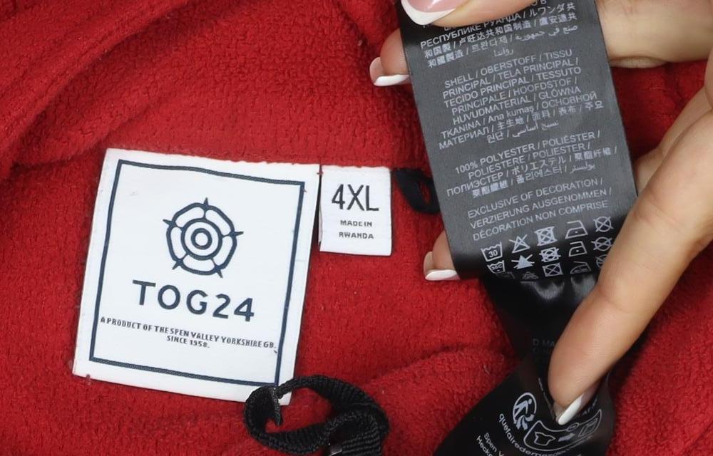 TOG24 Women’s Red 4XL Fleece 1/4 Zip High Neck Sweatshirt