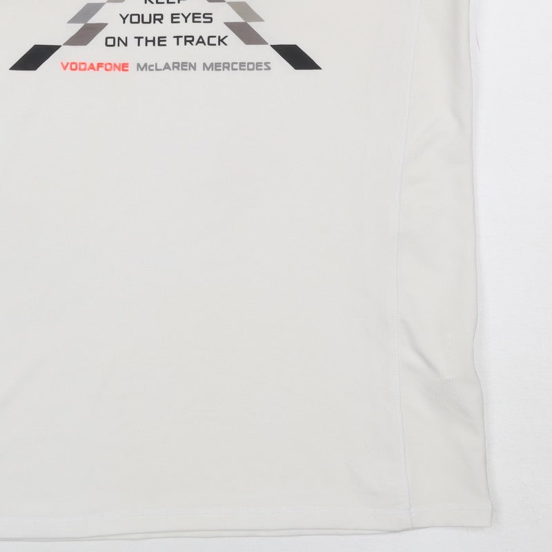 Vodafone McLaren Mercedes Women's White XL Racerback Racing Tank Top